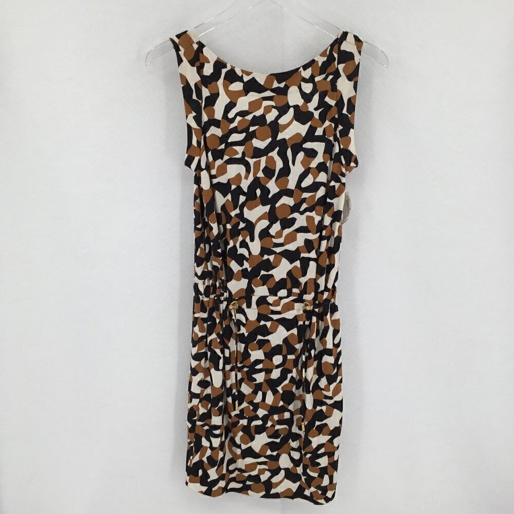 DVF Diane von Furstenberg Alardo camo leopard ginger mini silk tan dress new 4